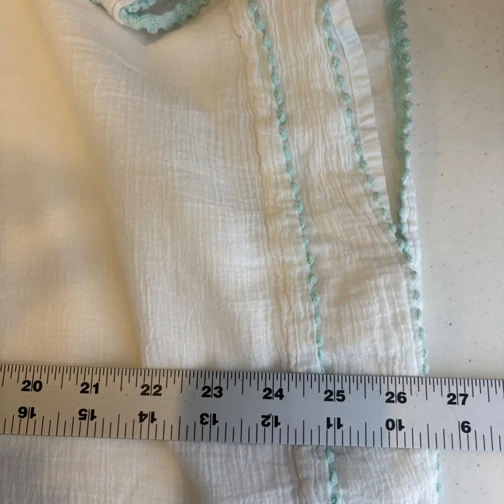 Polo Ralph Lauren Girls White Cotton Gauze Flutter Sleeve Dress Size 8 Beachy